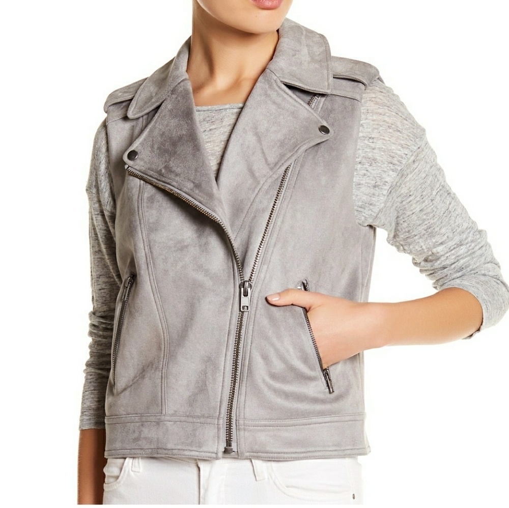 Philosophy Faux Suede Zip Front Vest Jacket Size M